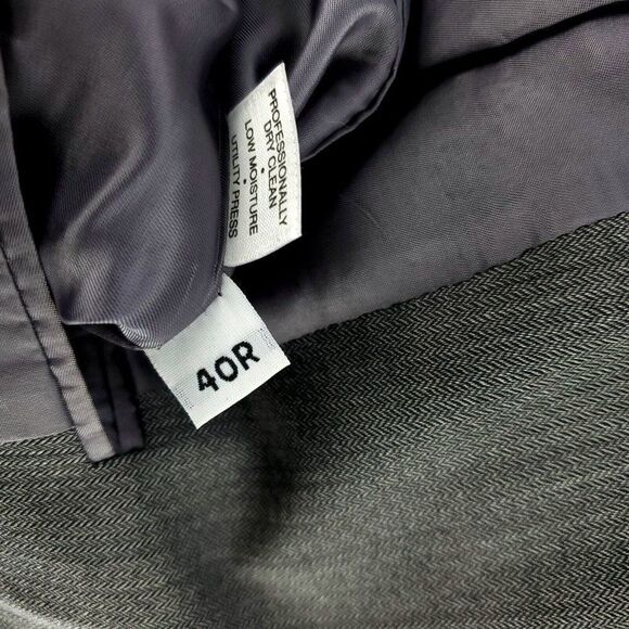 Hart Schaffner Marx Comfort Wool 3 Button Blazer 40R Gray Herringbone Sport Coat - Picture 8 of 10